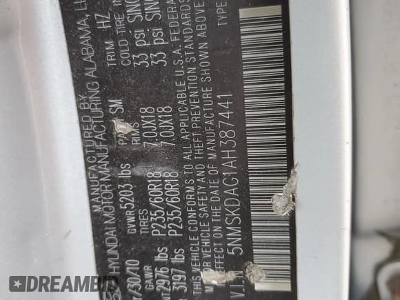 ✅ 2010 Hyundai Santa Fe Limited • VIN: 5NMSKDAG1AH387441 • Lot: 64992575. Listed on Copart with 195,523 mi. Free auction sales archive from the USA and detailed vehicle history report at DreamBid. Image 12.