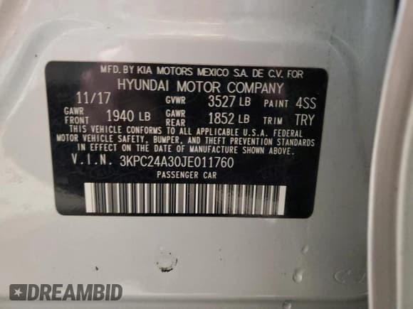 ✅ 2018 Hyundai Accent SE • VIN: 3KPC24A30JE011760 • Лот: 52108045. Опубликован ранее на Copart с пробегом 109 048 миль. Бесплатный доступ к архиву аукционных продаж из США и подробный отчёт об истории автомобиля на DreamBid. Изображение 12.