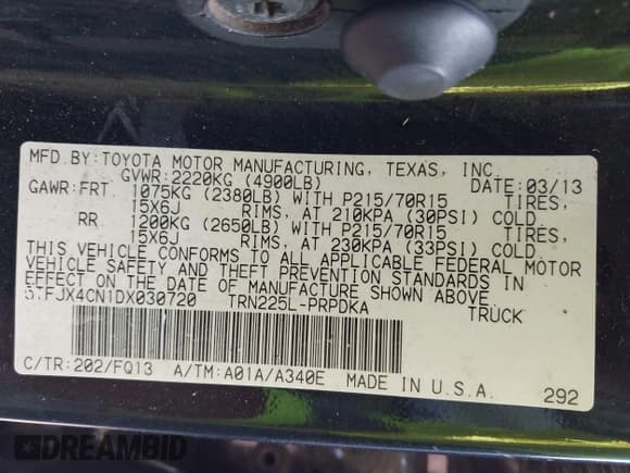 ✅ 2013 Toyota Tacoma • VIN: 5TFJX4CN1DX030720 • Lot: 42750091. Wystawiony na IAAI z przebiegiem 88 318 mil. Bezpłatny archiwum sprzedaży aukcyjnych z USA i szczegółowy raport historii pojazdu na DreamBid. Zdjęcie 9.
