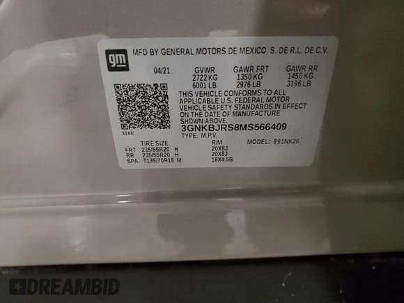 ✅ 2021 Chevrolet Blazer LT • VIN: 3GNKBJRS8MS566409 • Лот: 82422465. Опубликован ранее на Copart с пробегом 40 079 миль. Бесплатный доступ к архиву аукционных продаж из США и подробный отчёт об истории автомобиля на DreamBid. Изображение 14.