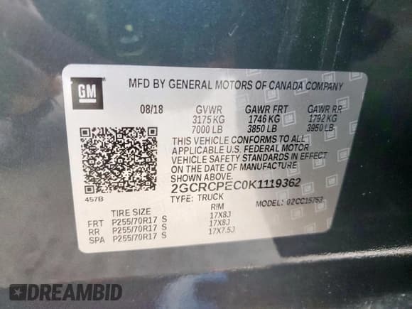 ✅ 2019 Chevrolet Silverado 1500 LT • VIN: 2GCRCPEC0K1119362 • Lot: 90430135. Listed on Copart with 61,860 mi. Free auction sales archive from the USA and detailed vehicle history report at DreamBid. Image 13.