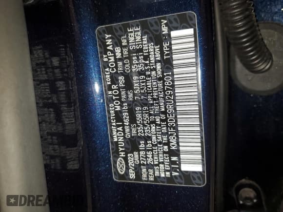 ✅ 2024 Hyundai Tucson XRT • VIN: KM8JF3DE9RU297801 • Lot: 82030795. Wystawiony na Copart z przebiegiem 49 491 mil. Bezpłatny archiwum sprzedaży aukcyjnych z USA i szczegółowy raport historii pojazdu na DreamBid. Zdjęcie 14.