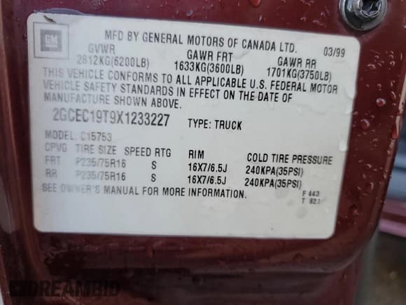 ✅ 1999 Chevrolet Silverado 1500 LS • VIN: 2GCEC19T9X1233227 • Лот: 78272004. Опубликован ранее на Copart с пробегом 194 839 миль. Бесплатный доступ к архиву аукционных продаж из США и подробный отчёт об истории автомобиля на DreamBid. Изображение 12.