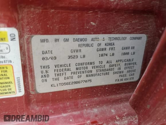 ✅ 2009 Chevrolet Aveo 1LT • VIN: KL1TD56E29B677075 • Лот: 61178705. Опубликован ранее на Copart с пробегом 110 913 миль. Бесплатный доступ к архиву аукционных продаж из США и подробный отчёт об истории автомобиля на DreamBid. Изображение 12.