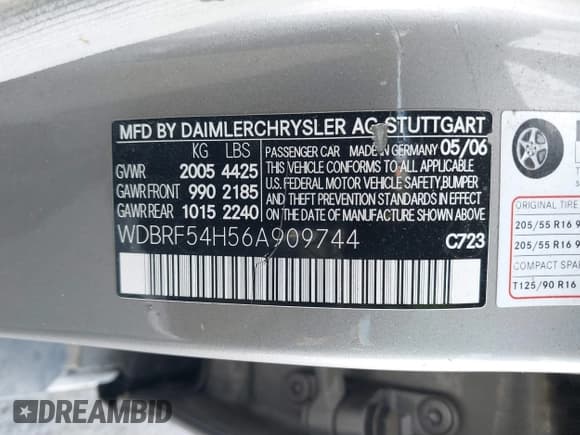 ✅ 2006 Mercedes-Benz C 280 Luxury • VIN: WDBRF54H56A909744 • Lot: 39415277. Wystawiony na IAAI z przebiegiem 285 769 mil. Bezpłatny archiwum sprzedaży aukcyjnych z USA i szczegółowy raport historii pojazdu na DreamBid. Zdjęcie 9.
