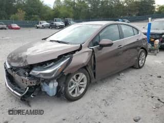 2019 Chevrolet Cruze LT with VIN 3G1BE6SM8KS572550, listed as a Copart auction lot 80016425 with 26,009 mi miles and Salvage title. Bid and sale history available at DreamBid. Image 1.