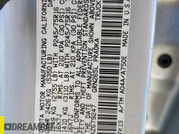 ✅ 2010 Toyota Tacoma PreRunner • VIN: 5TEJU4GN3AZ679247 • Lot: 92254865. Listed on Copart with 216,189 mi. Free auction sales archive from the USA and detailed vehicle history report at DreamBid. Image 12.