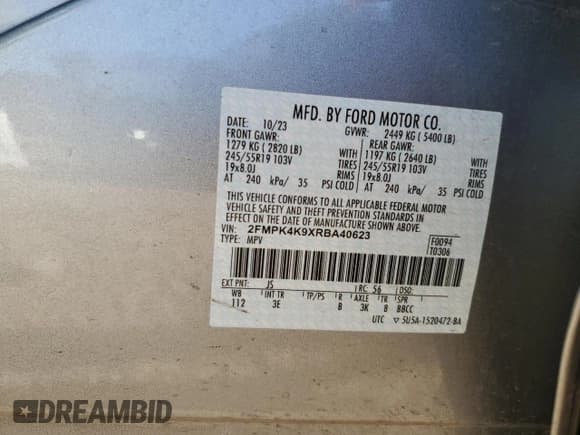 ✅ 2024 Ford Edge Titanium • VIN: 2FMPK4K9XRBA40623 • Lot: 80758995. Wystawiony na Copart z przebiegiem 18 326 mil. Bezpłatny archiwum sprzedaży aukcyjnych z USA i szczegółowy raport historii pojazdu na DreamBid. Zdjęcie 13.