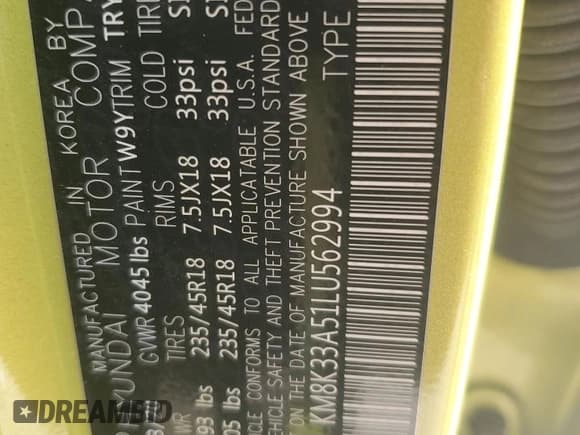 ✅ 2020 Hyundai Kona Limited • VIN: KM8K33A51LU562994 • Лот: 70890144. Опубликован ранее на Copart с пробегом 45 103 миль. Бесплатный доступ к архиву аукционных продаж из США и подробный отчёт об истории автомобиля на DreamBid. Изображение 15.