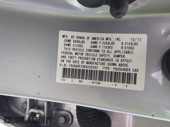 ✅ 2014 Acura TL Technology • VIN: 19UUA8F5XEA006083 • Лот: 41912362. Опубликован ранее на IAAI с пробегом 125 117 миль. Бесплатный доступ к архиву аукционных продаж из США и подробный отчёт об истории автомобиля на DreamBid. Изображение 9.