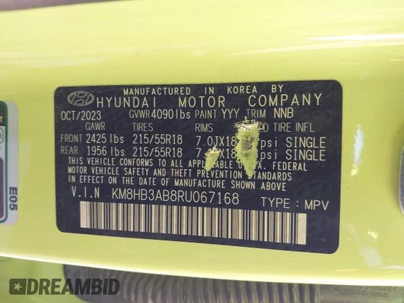 ✅ 2024 Hyundai Kona SEL • VIN: KM8HB3AB8RU067168 • Лот: 43675094. Опубликован ранее на IAAI с пробегом 44 130 миль. Бесплатный доступ к архиву аукционных продаж из США и подробный отчёт об истории автомобиля на DreamBid. Изображение 9.