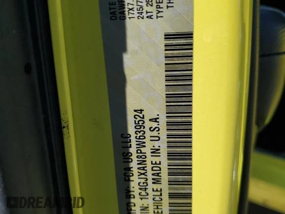 ✅ 2023 Jeep Wrangler Sport S • VIN: 1C4GJXAN8PW639524 • Lot: 45350275. Listed on Copart with 51,892 mi. Free auction sales archive from the USA and detailed vehicle history report at DreamBid. Image 13.