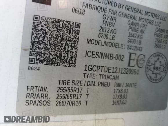 ✅ 2018 Chevrolet Colorado 4WD Z71 • VIN: 1GCPTDE12J1320964 • Лот: 74100024. Опубликован ранее на Copart с пробегом 105 929 миль. Бесплатный доступ к архиву аукционных продаж из США и подробный отчёт об истории автомобиля на DreamBid. Изображение 12.