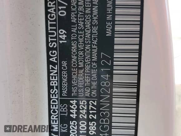 2022 Mercedes-Benz CLA 250 с VIN W1K5J4GB3NN284127, выставлен на аукционе Copart как лот 69290275 с пробегом 49 757 миль миль и Списание • Salvage title. История ставок и продаж доступна на DreamBid. Изображение 12.