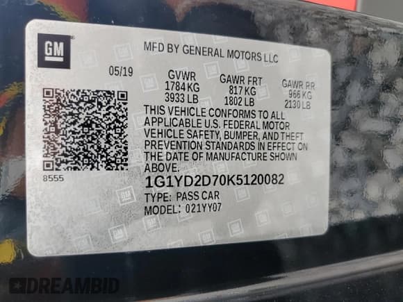 ✅ 2019 Chevrolet Corvette 2LT • VIN: 1G1YD2D70K5120082 • Lot: 81479095. Wystawiony na Copart z przebiegiem 45 999 mil. Bezpłatny archiwum sprzedaży aukcyjnych z USA i szczegółowy raport historii pojazdu na DreamBid. Zdjęcie 12.