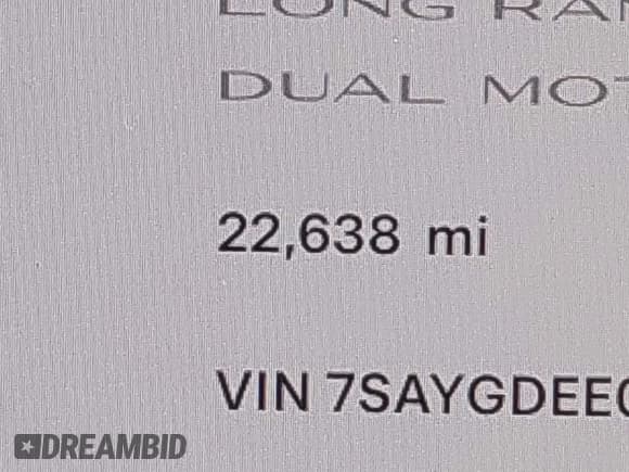 ✅ 2023 Tesla Model Y Long Range • VIN: 7SAYGDEE0PA065534 • Lot: 42445868. Listed on IAAI with 22,638 mi. Free auction sales archive from the USA and detailed vehicle history report at DreamBid. Image 16.