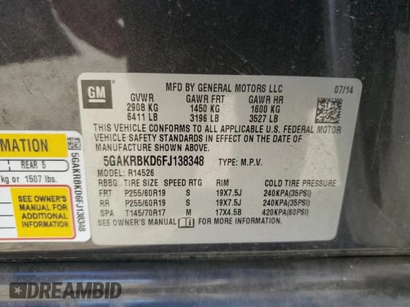 ✅ 2015 Buick Enclave Leather • VIN: 5GAKRBKD6FJ138348 • Lot: 87213655. Wystawiony na Copart z przebiegiem 159 291 mil. Bezpłatny archiwum sprzedaży aukcyjnych z USA i szczegółowy raport historii pojazdu na DreamBid. Zdjęcie 13.
