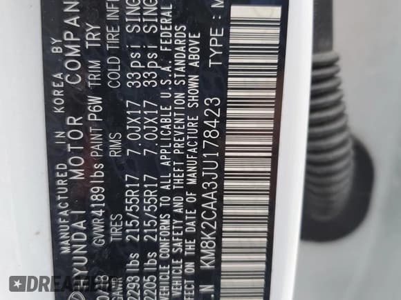 ✅ 2018 Hyundai Kona SEL • VIN: KM8K2CAA3JU178423 • Лот: 75631674. Опубликован ранее на Copart с пробегом 62 321 миль. Бесплатный доступ к архиву аукционных продаж из США и подробный отчёт об истории автомобиля на DreamBid. Изображение 14.