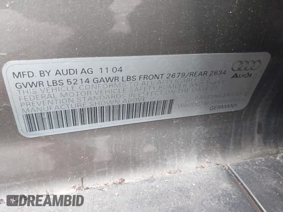 ✅ 2005 Audi A6 • VIN: WAUDG74F35N069650 • Лот: 42208869. Опубликован ранее на IAAI с пробегом 192 867 миль. Бесплатный доступ к архиву аукционных продаж из США и подробный отчёт об истории автомобиля на DreamBid. Изображение 9.