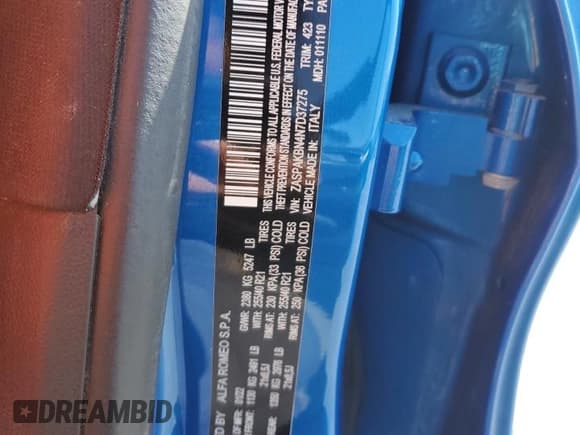 ✅ 2022 Alfa Romeo Stelvio Ti • VIN: ZASPAKBN4N7D37275 • Lot: 85848895. Listed on Copart with 25,213 mi. Free auction sales archive from the USA and detailed vehicle history report at DreamBid. Image 13.