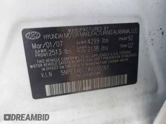 ✅ 2007 Hyundai Sonata GLS • VIN: 5NPET46C17H295161 • Лот: 83358004. Опубликован ранее на Copart с пробегом 200 820 миль. Бесплатный доступ к архиву аукционных продаж из США и подробный отчёт об истории автомобиля на DreamBid. Изображение 12.