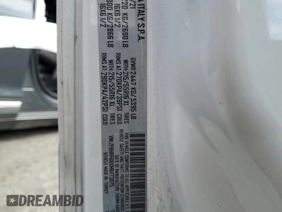 ✅ 2021 Ram ProMaster City Passenger SLT • VIN: ZFBHRFBBXM6V73875 • Lot: 68003264. Wystawiony na Copart z przebiegiem 52 217 mil. Bezpłatny archiwum sprzedaży aukcyjnych z USA i szczegółowy raport historii pojazdu na DreamBid. Zdjęcie 14.