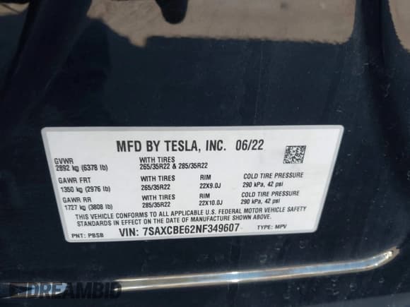 ✅ 2022 Tesla Model X Plaid • VIN: 7SAXCBE62NF349607 • Lot: 43515074. Wystawiony na IAAI z przebiegiem 58 606 mil. Bezpłatny archiwum sprzedaży aukcyjnych z USA i szczegółowy raport historii pojazdu na DreamBid. Zdjęcie 9.