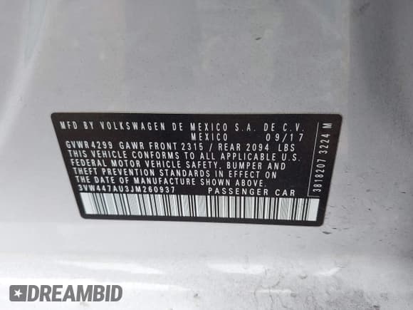 ✅ 2018 Volkswagen Golf GTI S • VIN: 3VW447AU3JM260937 • Лот: 43376167. Опубликован ранее на IAAI с пробегом 80 152 миль. Бесплатный доступ к архиву аукционных продаж из США и подробный отчёт об истории автомобиля на DreamBid. Изображение 9.