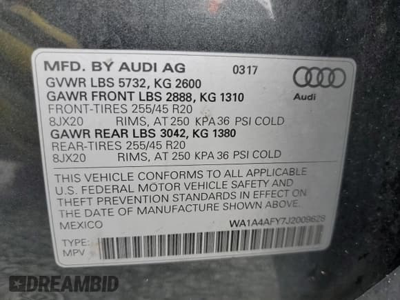 ✅ 2018 Audi SQ5 Premium Plus • VIN: WA1A4AFY7J2009628 • Lot: 71949005. Wystawiony na Copart z przebiegiem 122 905 mil. Bezpłatny archiwum sprzedaży aukcyjnych z USA i szczegółowy raport historii pojazdu na DreamBid. Zdjęcie 13.