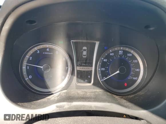 2012 Hyundai Azera z VIN KMHFG4JG4CA172955, wystawiony jako Copart lot #43373375 z przebiegiem 194 117 mil mil oraz Szkoda całkowita • Salvage title. Historia ofert i sprzedaży dostępna na DreamBid. Obrazek 9.