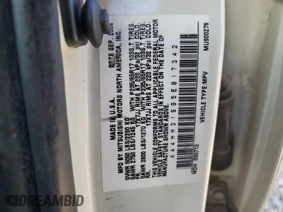 ✅ 2005 Mitsubishi Endeavor XLS • VIN: 4A4MM31S95E017342 • Lot: 74386504. Wystawiony na Copart z przebiegiem Nie podano. Bezpłatny archiwum sprzedaży aukcyjnych z USA i szczegółowy raport historii pojazdu na DreamBid. Zdjęcie 12.