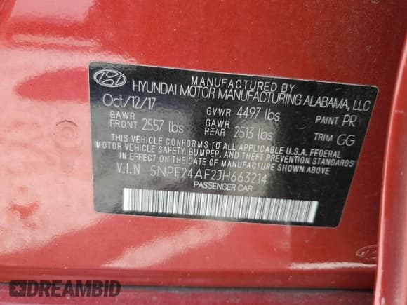 ✅ 2018 Hyundai Sonata SE • VIN: 5NPE24AF2JH663214 • Лот: 86173455. Опубликован ранее на Copart с пробегом 64 248 миль. Бесплатный доступ к архиву аукционных продаж из США и подробный отчёт об истории автомобиля на DreamBid. Изображение 13.