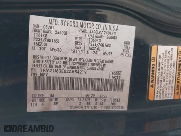 ✅ 2002 Ford Explorer XLT • VIN: 1FMZU63E02ZA54219 • Lot: 43514870. Wystawiony na IAAI z przebiegiem 131 031 mil. Bezpłatny archiwum sprzedaży aukcyjnych z USA i szczegółowy raport historii pojazdu na DreamBid. Zdjęcie 9.
