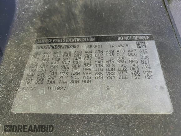 ✅ 2015 GMC Acadia SLE • VIN: 1GKKRPKD6FJ202954 • Lot: 41648882. Listed on IAAI with 93,814 mi. Free auction sales archive from the USA and detailed vehicle history report at DreamBid. Image 9.