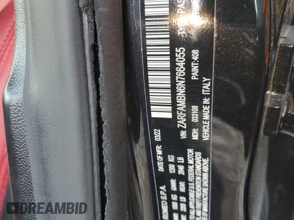 ✅ 2022 Alfa Romeo Giulia Ti • VIN: ZARFAMBN6N7664055 • Lot: 73602404. Wystawiony na Copart z przebiegiem Nie podano. Bezpłatny archiwum sprzedaży aukcyjnych z USA i szczegółowy raport historii pojazdu na DreamBid. Zdjęcie 12.