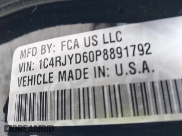 ✅ 2023 Jeep Grand Cherokee Overland • VIN: 1C4RJYD60P8891792 • Lot: 41815043. Listed on IAAI with 16,682 mi. Free auction sales archive from the USA and detailed vehicle history report at DreamBid. Image 9.