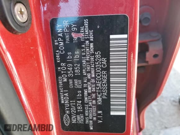 ✅ 2012 Hyundai Accent GS • VIN: KMHCT5AE0CU035285 • Лот: 42894724. Опубликован ранее на Copart с пробегом 211 320 миль. Бесплатный доступ к архиву аукционных продаж из США и подробный отчёт об истории автомобиля на DreamBid. Изображение 12.