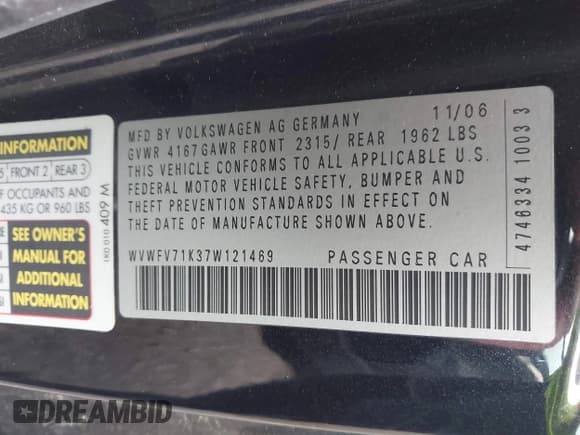 ✅ 2007 Volkswagen Golf GTI • VIN: WVWFV71K37W121469 • Lot: 42288797. Wystawiony na IAAI z przebiegiem 163 606 mil. Bezpłatny archiwum sprzedaży aukcyjnych z USA i szczegółowy raport historii pojazdu na DreamBid. Zdjęcie 9.