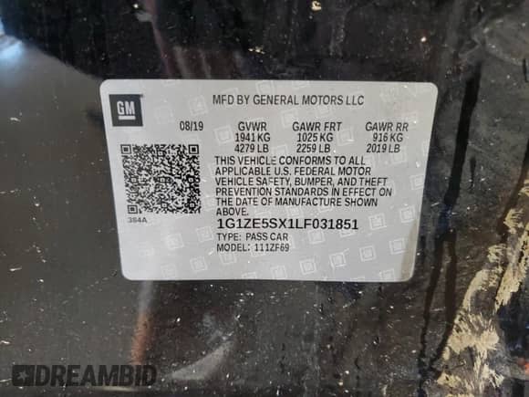 2020 Chevrolet Malibu Premier with VIN 1G1ZE5SX1LF031851, listed as a Copart auction lot 67390795 with 131,186 mi miles and Non repairable. Bid and sale history available at DreamBid. Image 13.