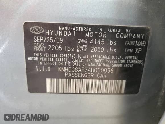 2010 Hyundai Elantra SE z VIN KMHDC8AE7AU060896, wystawiony jako Copart lot #71583564 z przebiegiem 123 991 mil mil oraz Szkoda całkowita • Salvage title. Historia ofert i sprzedaży dostępna na DreamBid. Obrazek 12.