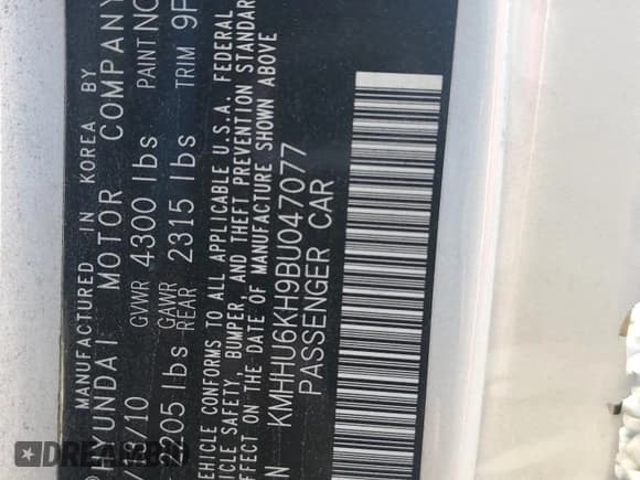 ✅ 2011 Hyundai Genesis Coupe Grand Touring • VIN: KMHHU6KH9BU047077 • Lot: 66956214. Wystawiony na Copart z przebiegiem 157 136 mil. Bezpłatny archiwum sprzedaży aukcyjnych z USA i szczegółowy raport historii pojazdu na DreamBid. Zdjęcie 12.