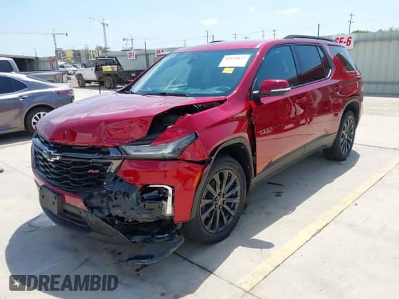 2023 Chevrolet Traverse RS with VIN 1GNERJKW1PJ279005, listed as a IAAI auction lot 42971873 with 53,707 mi miles and . Bid and sale history available at DreamBid. Image 18.
