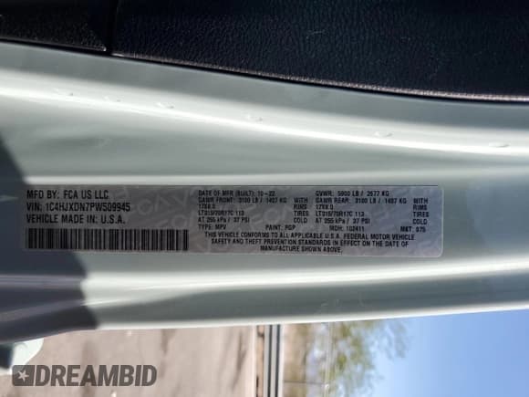 ✅ 2023 Jeep Wrangler Sport S • VIN: 1C4HJXDN7PW509945 • Lot: 66694605. Listed on Copart with 22,731 mi. Free auction sales archive from the USA and detailed vehicle history report at DreamBid. Image 12.