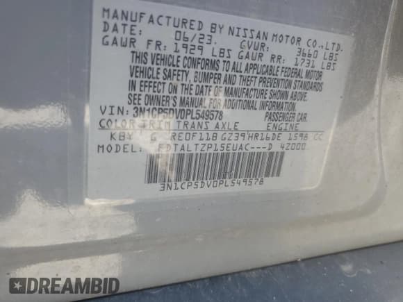 ✅ 2023 Nissan Kicks SR • VIN: 3N1CP5DV0PL549578 • Лот: 61567645. Опубликован ранее на Copart с пробегом 98 367 миль. Бесплатный доступ к архиву аукционных продаж из США и подробный отчёт об истории автомобиля на DreamBid. Изображение 12.