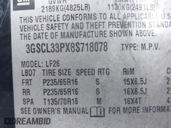 ✅ 2008 Saturn VUE XE • VIN: 3GSCL33PX8S718078 • Лот: 41595374. Опубликован ранее на IAAI с пробегом 135 523 миль. Бесплатный доступ к архиву аукционных продаж из США и подробный отчёт об истории автомобиля на DreamBid. Изображение 9.