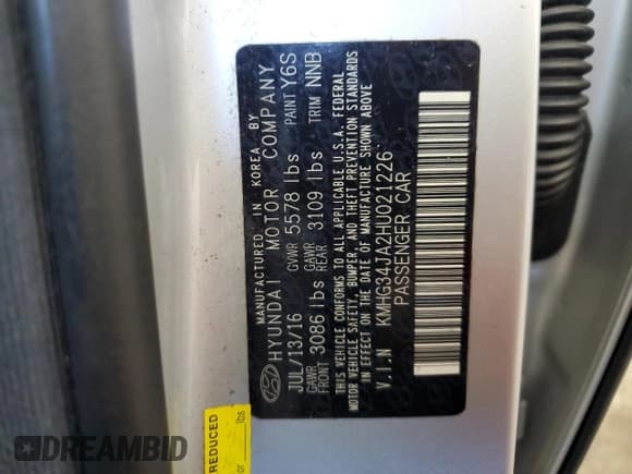 ✅ 2017 Genesis G90 Premium • VIN: KMHG34JA2HU021226 • Lot: 62772715. Wystawiony na Copart z przebiegiem 161 071 mil. Bezpłatny archiwum sprzedaży aukcyjnych z USA i szczegółowy raport historii pojazdu na DreamBid. Zdjęcie 13.