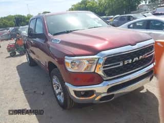 2022 Ram 1500 Big Horn with VIN 1C6RRFFG7NN339411, listed as a IAAI auction lot 43089139 with 51,918 mi miles and . Bid and sale history available at DreamBid. Image 1.