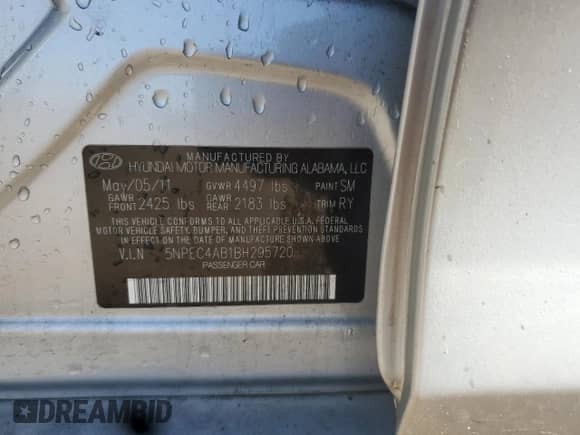 2011 Hyundai Sonata Limited с VIN 5NPEC4AB1BH295720, выставлен на аукционе Copart как лот 85505955 с пробегом 119 167 миль миль и Списание • Salvage title. История ставок и продаж доступна на DreamBid. Изображение 13.