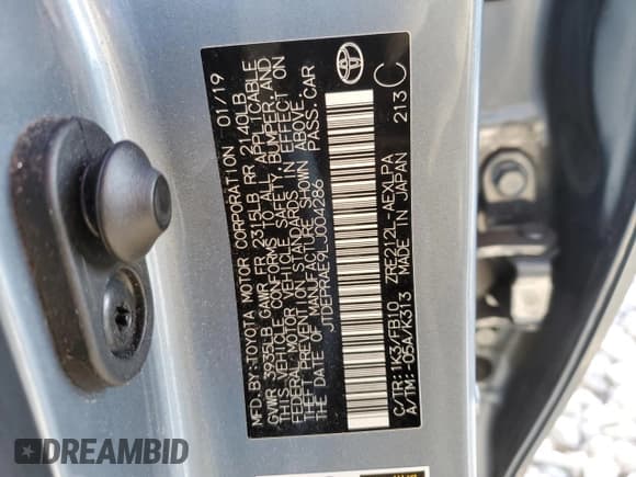 ✅ 2020 Toyota Corolla LE • VIN: JTDEPRAE9LJ004286 • Лот: 71698435. Опубликован ранее на Copart с пробегом 70 620 миль. Бесплатный доступ к архиву аукционных продаж из США и подробный отчёт об истории автомобиля на DreamBid. Изображение 12.