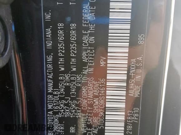 ✅ 2024 Toyota Sienna XSE • VIN: 5TDCSKFC9RS146136 • Lot: 80109115. Listed on Copart with 7,811 mi. Free auction sales archive from the USA and detailed vehicle history report at DreamBid. Image 14.